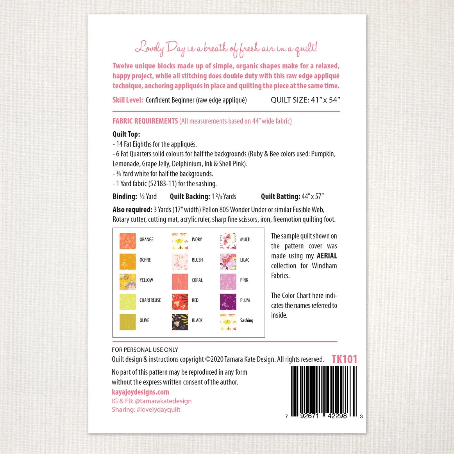 Lovely Day Quilt Pattern by Tamara Kate