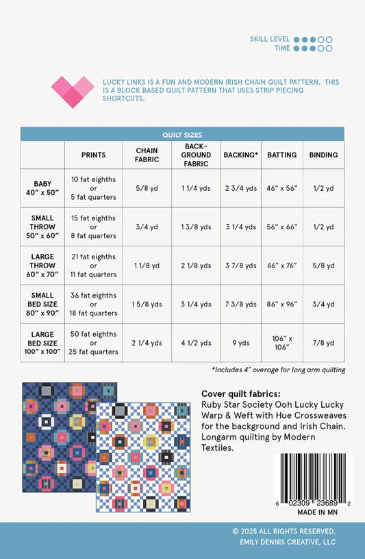 Lucky Links Irish Chain Quilt Pattern by Quilty Love