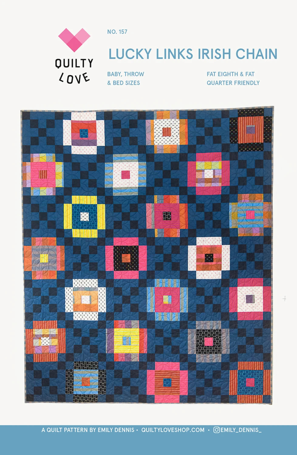 Lucky Links Irish Chain Quilt Pattern by Quilty Love