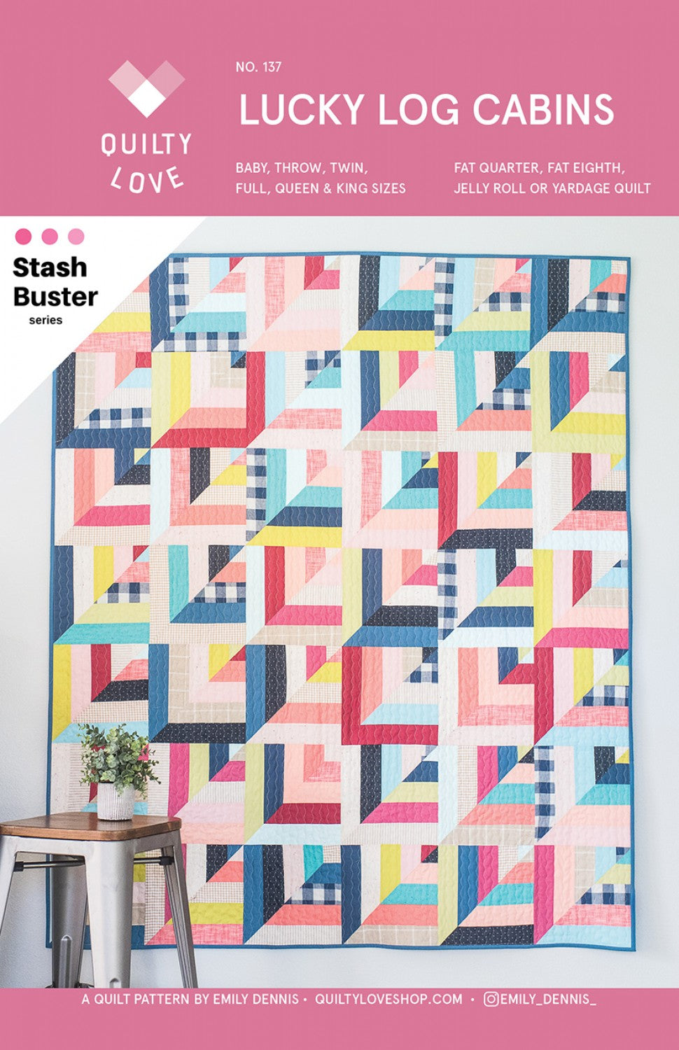 Lucky Log Quilt Pattern by Quilty Love