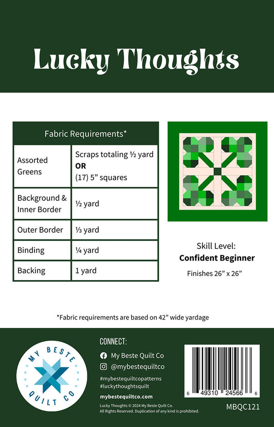 Lucky Thoughts Table Topper Pattern by My Beste Quilt Co.