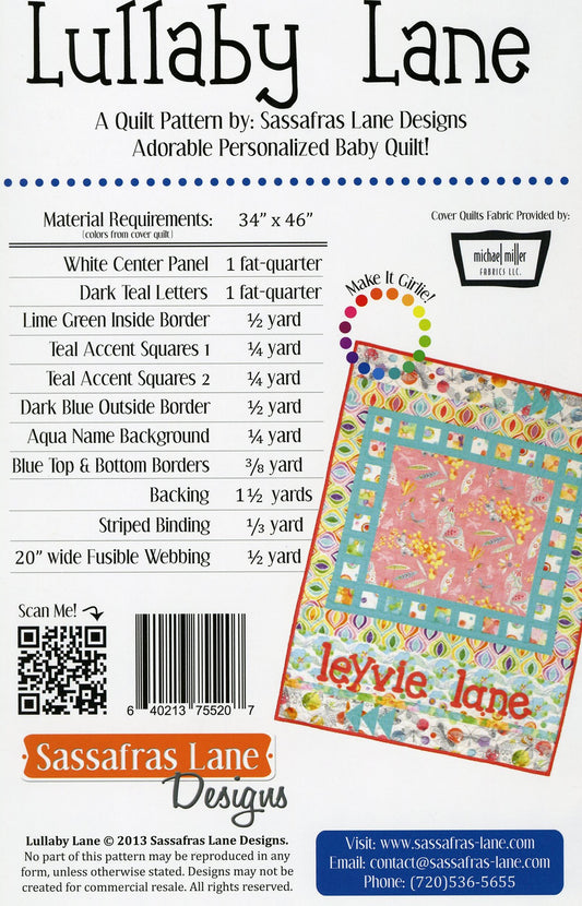 Lullaby Lane Quilt Pattern by Sassafras Lane - Special Order