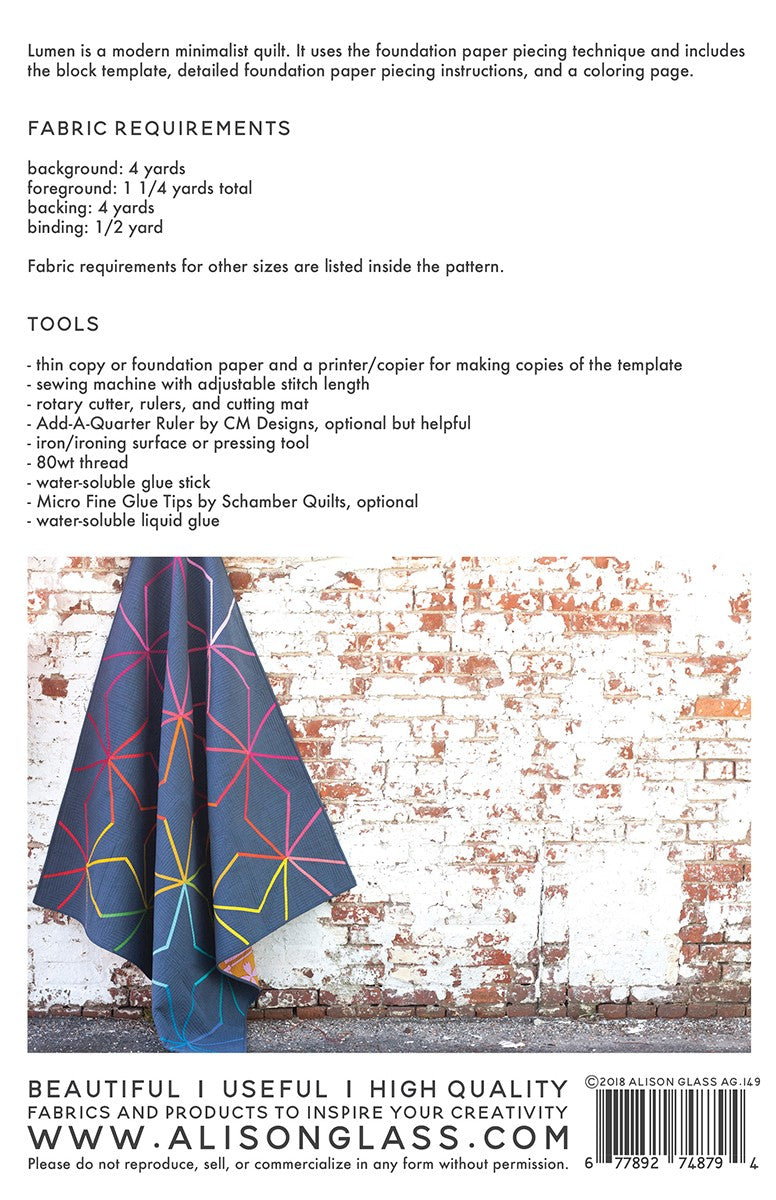 Lumen FPP Quilt Pattern by Alison Glass