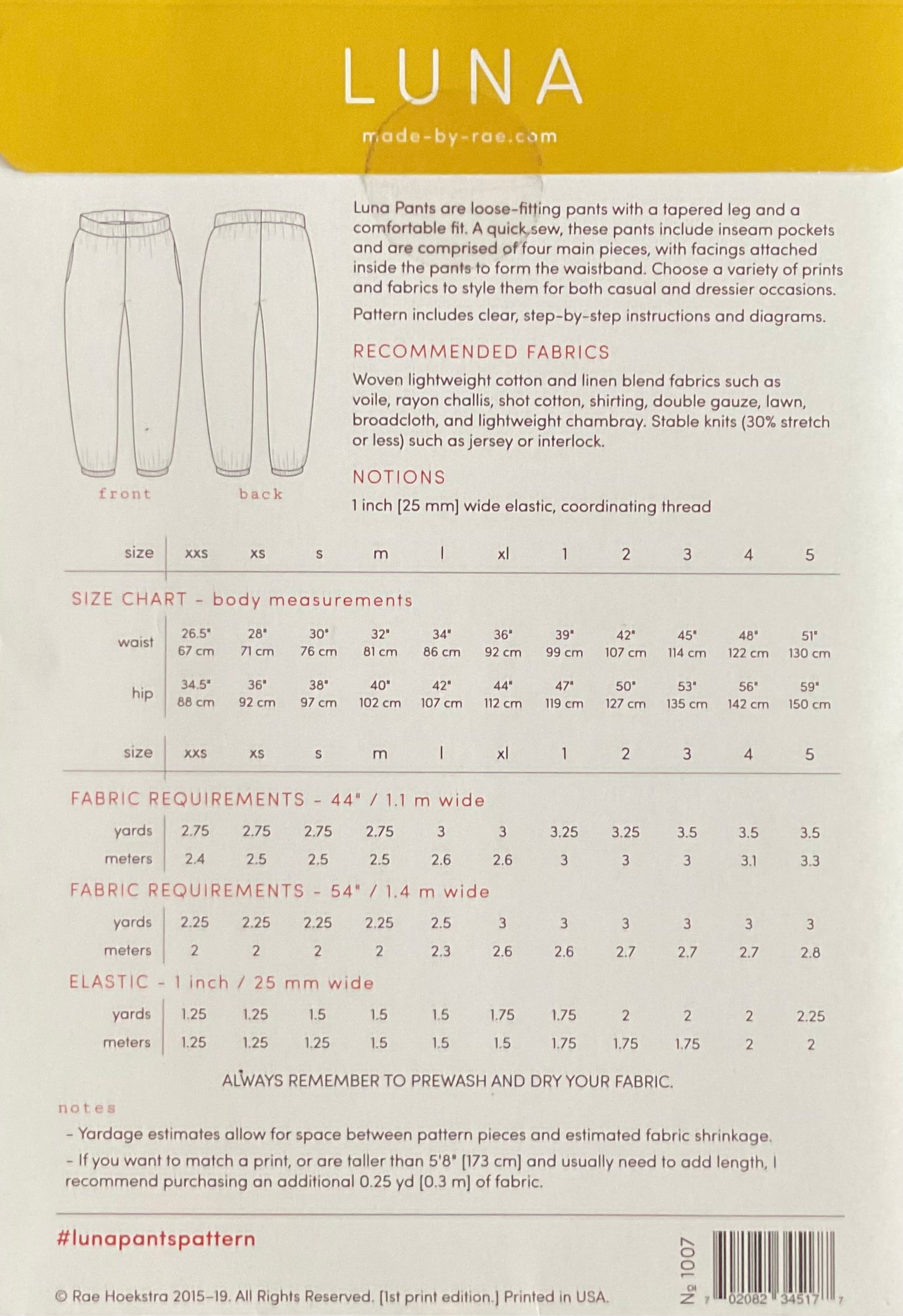 Luna Sewing Pattern - Special Order