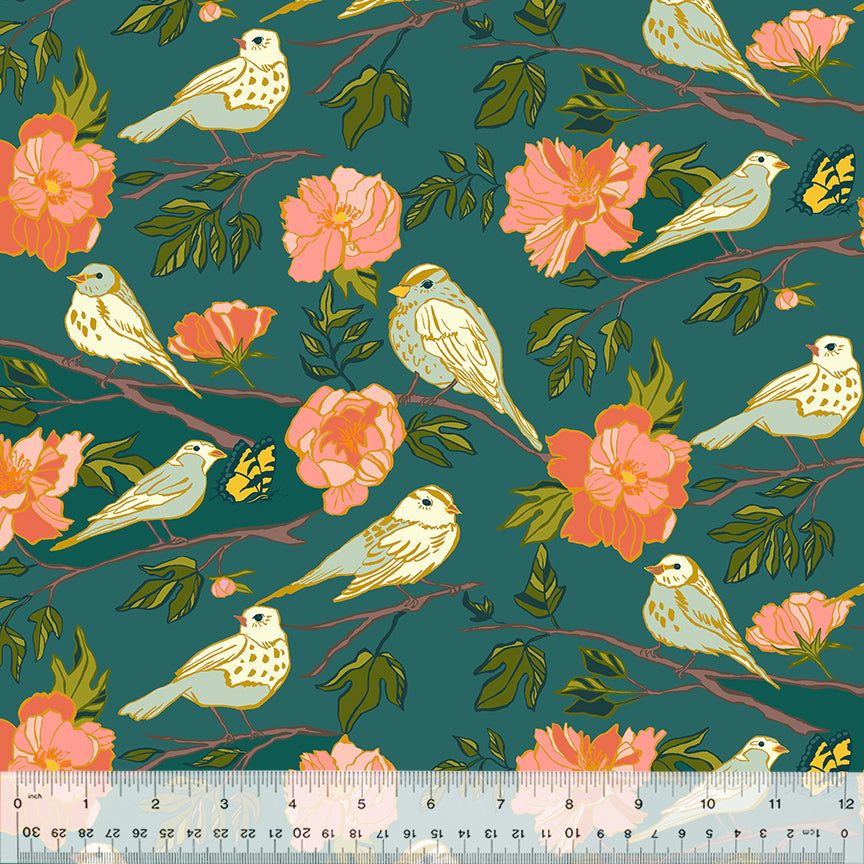 Lush Life by Jennifer Moore - Birds of a Feather Teal 54712-2
