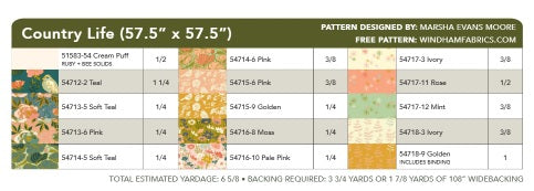 Lush Life by Jennifer Moore : Country Life Quilt Kit