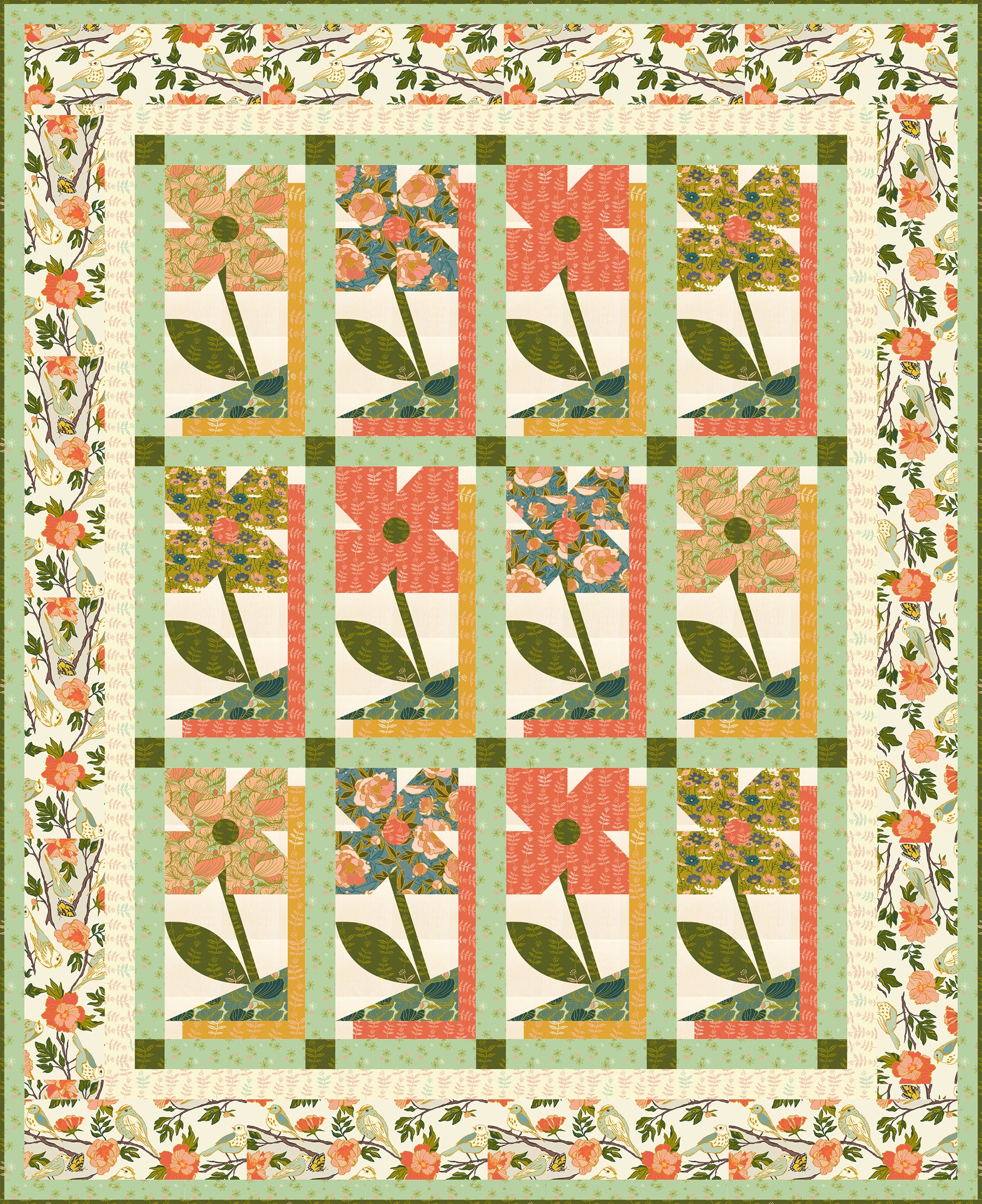 Lush Life by Jennifer Moore : Peony Park Quilt Front Shop Sample