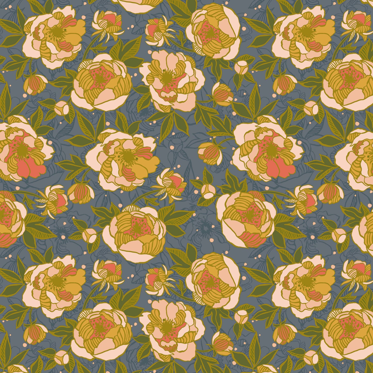 Lush Life by Jennifer Moore - Wild Peonies Periwinkle 54713-4