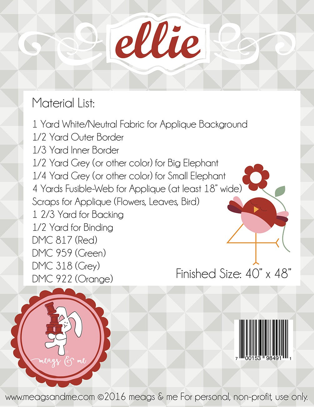 Ellie # MAMP44 - Special Order - Will Ship After 10-25-24