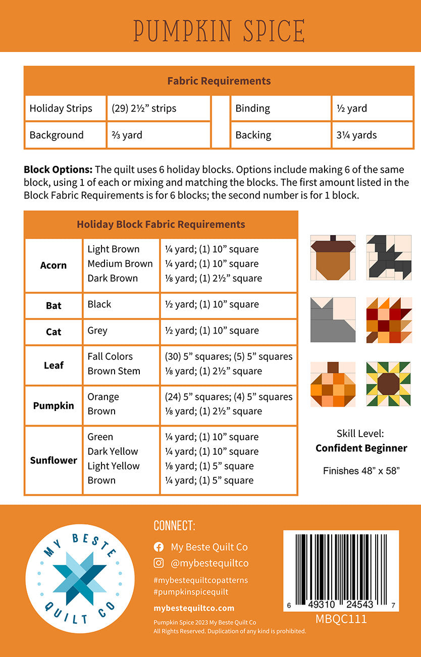 Pumpkin Spice # MBQC111 - Special Order