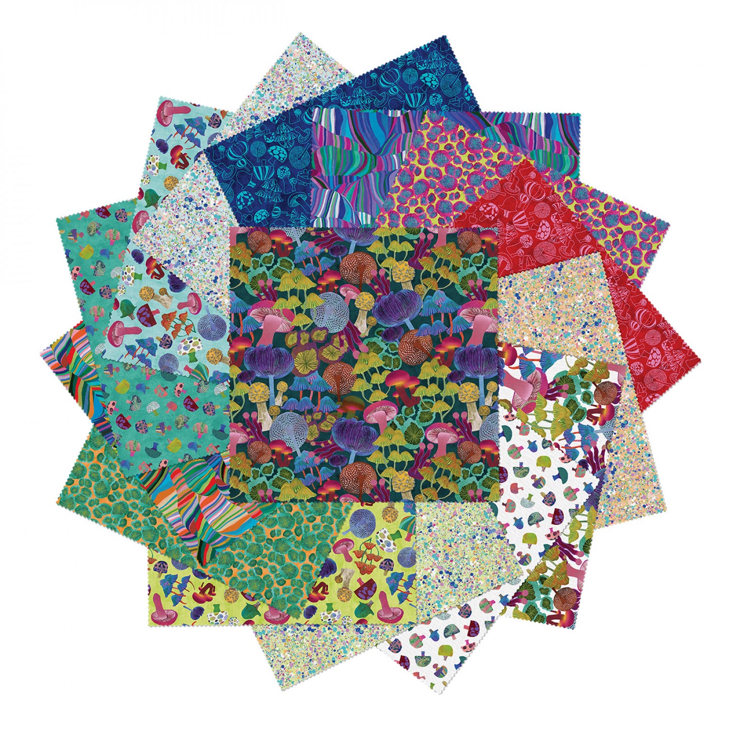 Modern Mushrooms by Kate Segal 42 pc 10" Squares - Special Order (Expected Arrival July 2025)