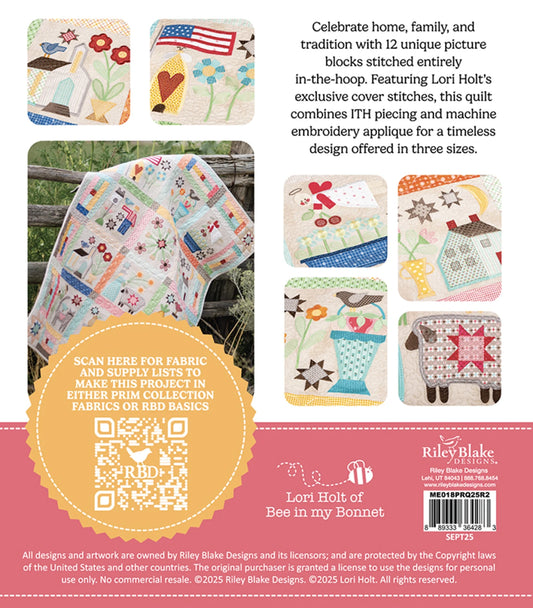 Prim Quilt by Lori Holt - Machine Embroidery USB