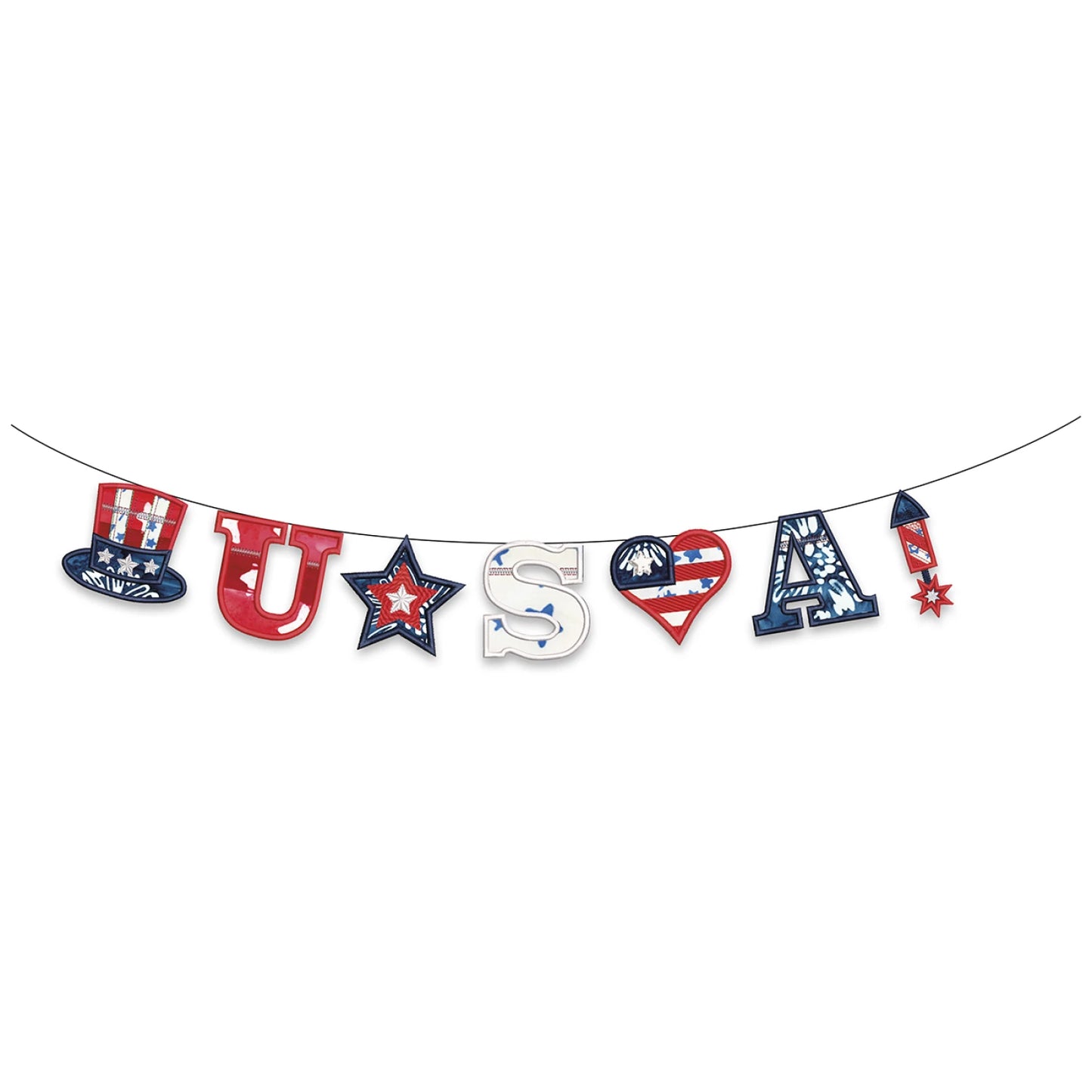 Let Freedom Reign 4th of July  - Machine Embroidery USB