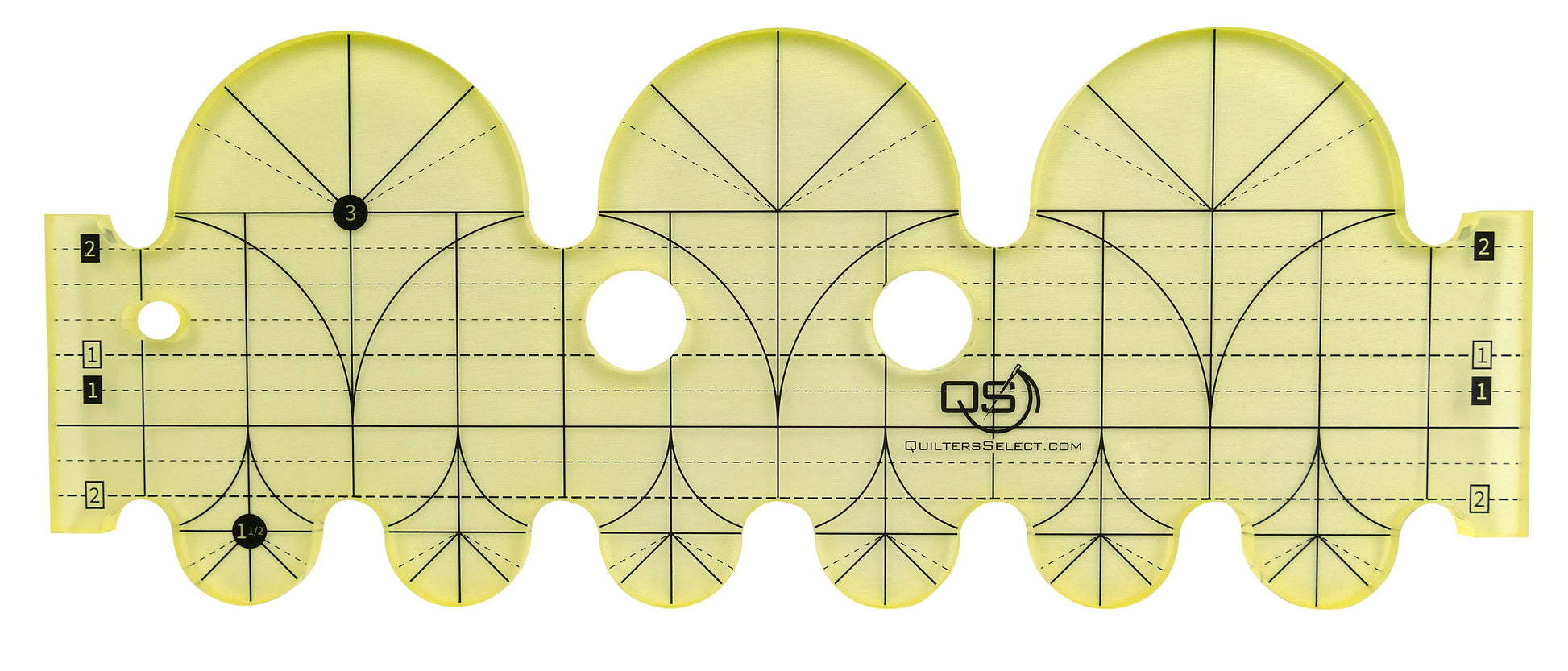 Machine Quilting Ruler 3in & 1-1/2in # QS-RUL3CL - Special Order