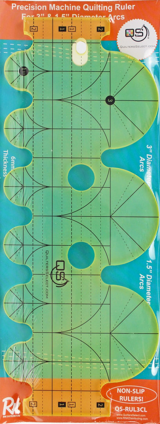 Machine Quilting Ruler 3in & 1-1/2in # QS-RUL3CL - Special Order