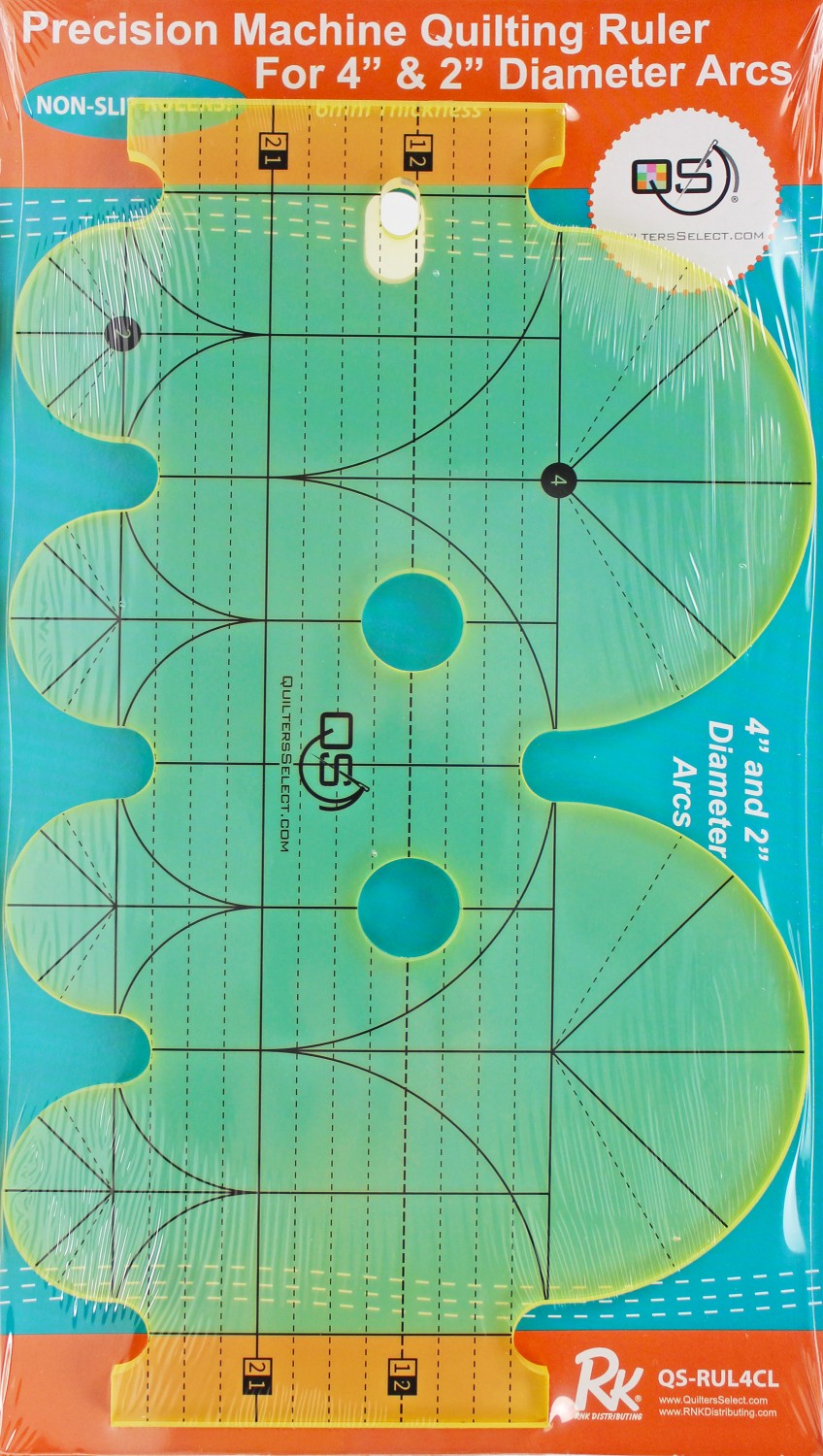 Machine Quilting Ruler 4in x & 2in # QS-RUL4CL - Special Order