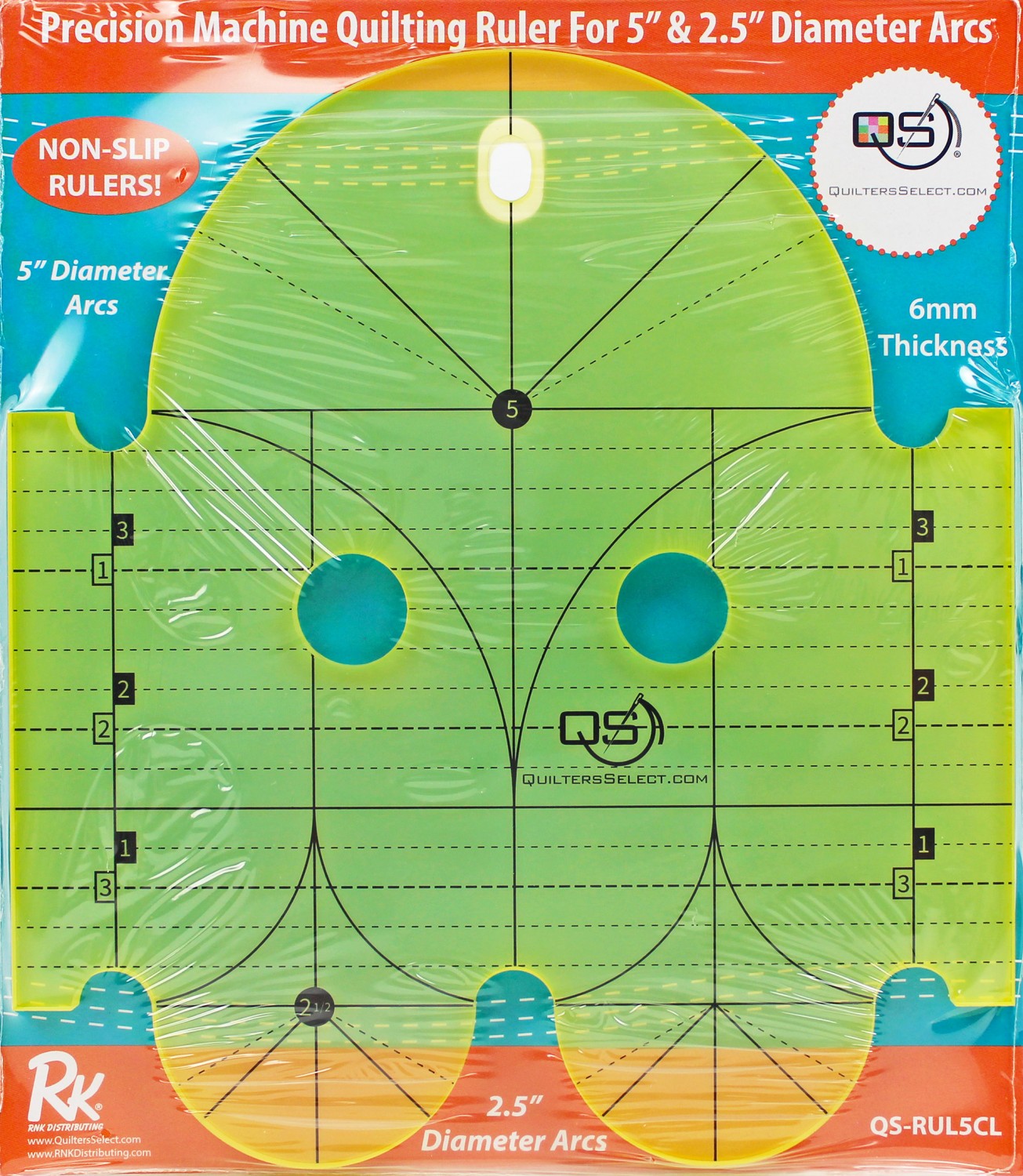 Machine Quilting Ruler 5in & 2-1/2in # QS-RUL5CL - Special Order