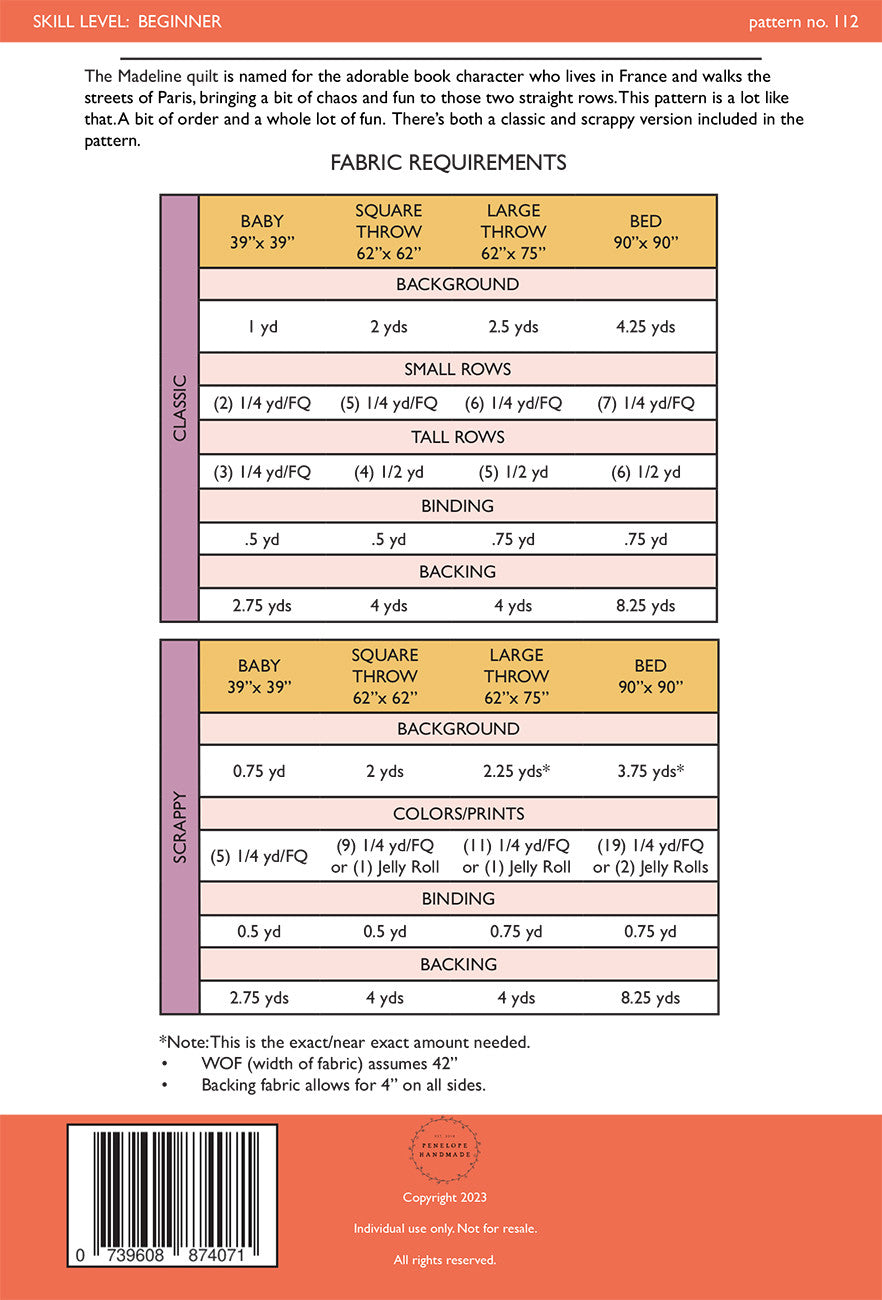 Madeline Quilt Pattern by Penelope Handmade