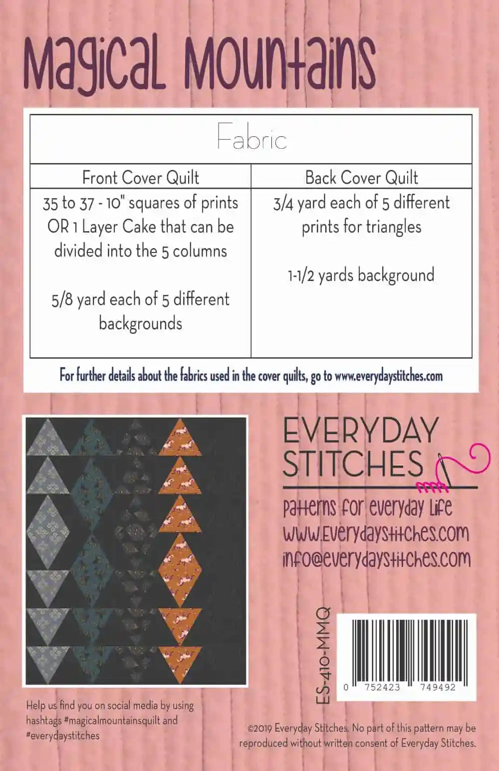 Magical Mountains Quilt Pattern by Everyday Stitches