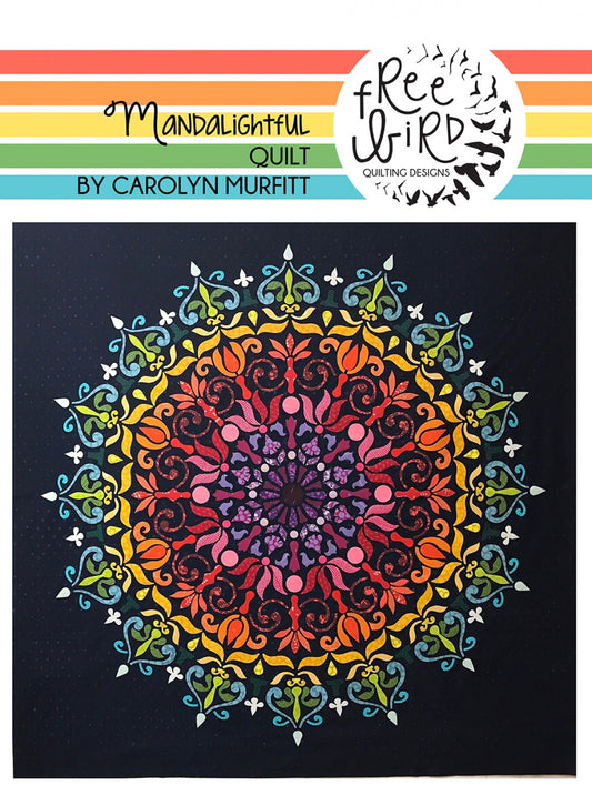 Mandalightful Applique Quilt Pattern by Free Bird Quilting Designs