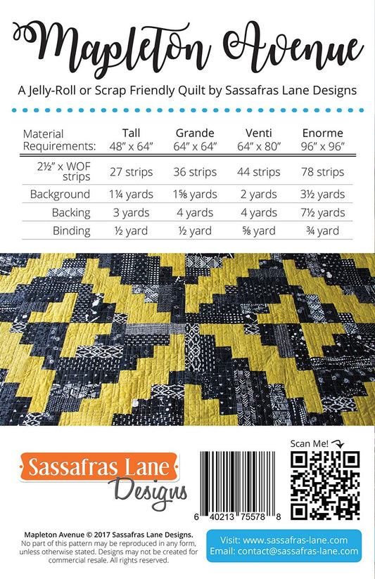 Mapleton Avenue Quilt Pattern by Sassafras Lane - Special Order