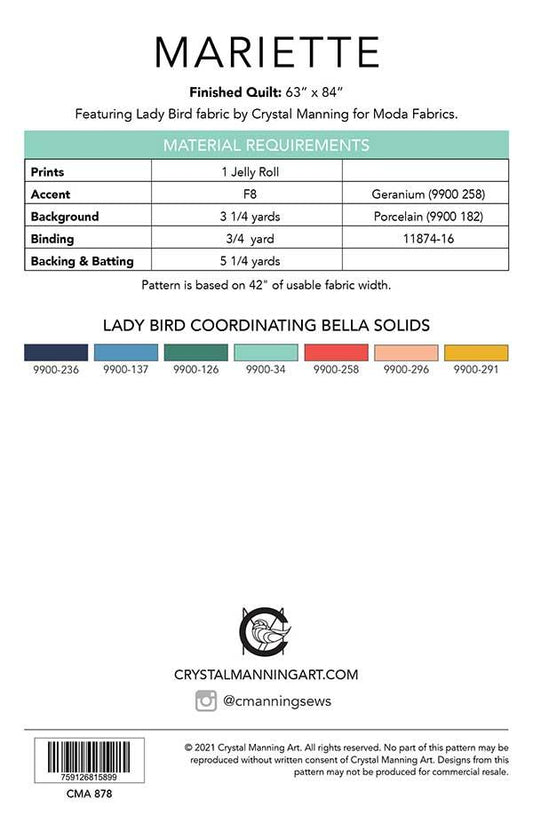 Mariette Quilt Pattern by Crystal Manning