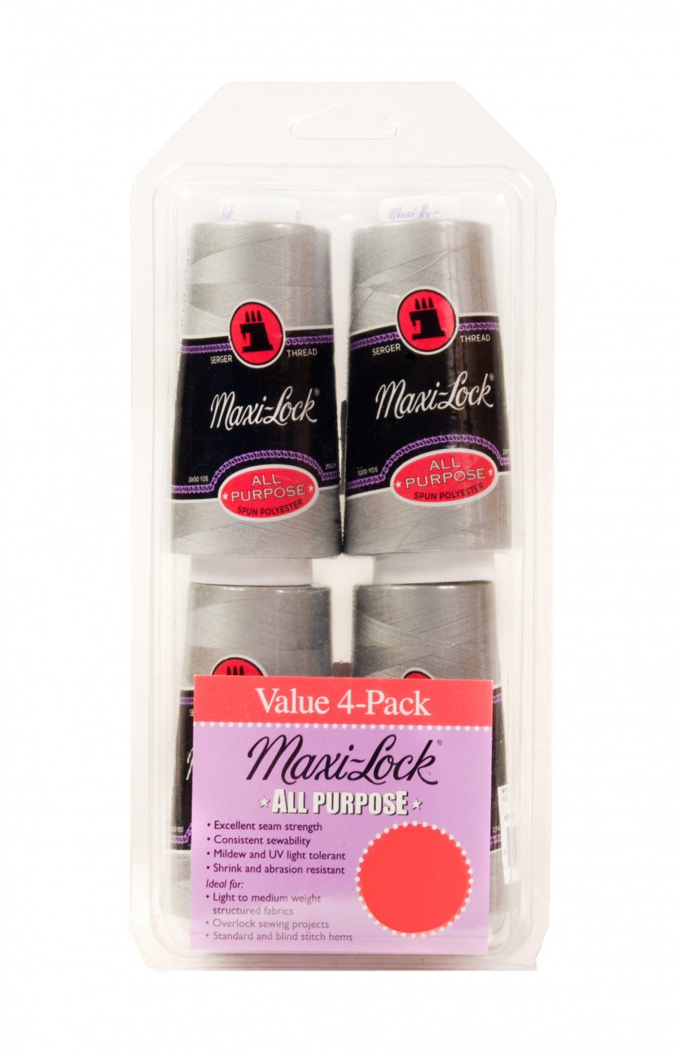 Maxi-Lock All Purpose Thread Set 4pk Lt Grey # GGM0005 - Special Order