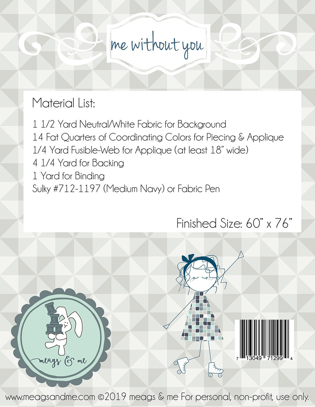Me Without You Quilt Pattern by Meags & Me - Special Order
