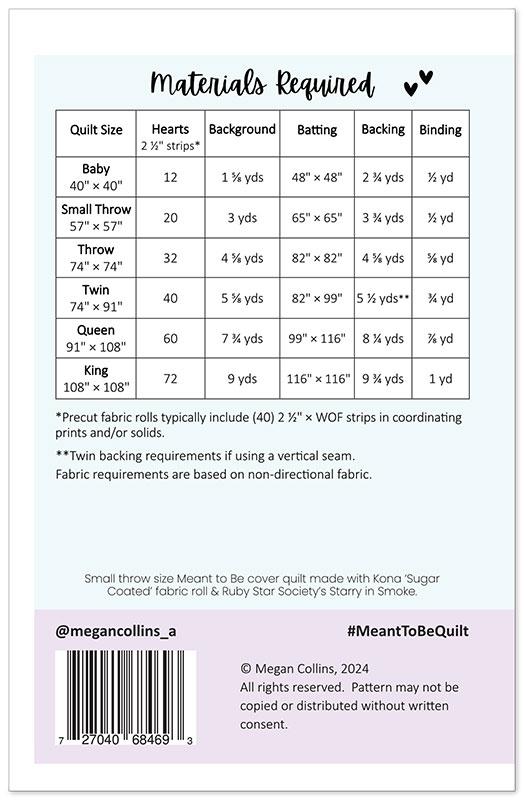 Meant to Be Quilt Pattern by Megan Collins Quilt Design