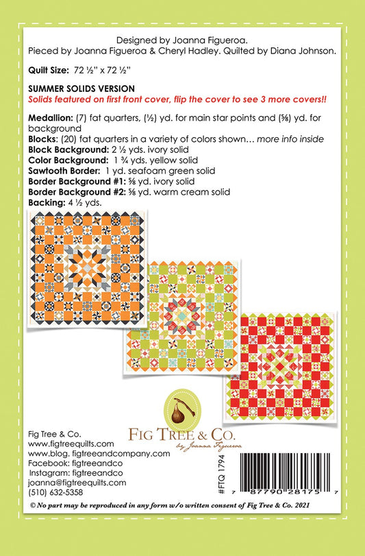 Medallion Sampler Quilt Pattern by Fig Tree & Co.