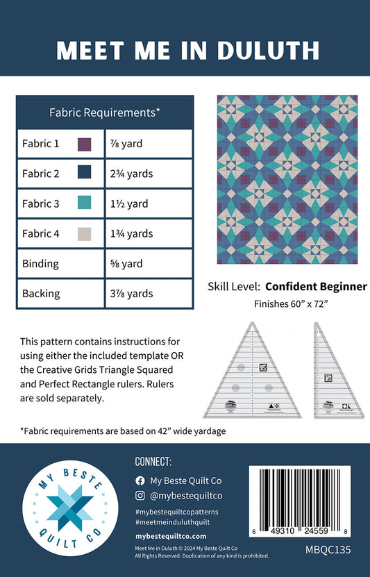 Meet Me In Duluth Quilt Pattern by My Beste Quilt Co.