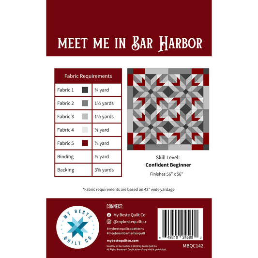 Meet Me in Bar Harbor Quilt Pattern by My Beste Quilt Co.