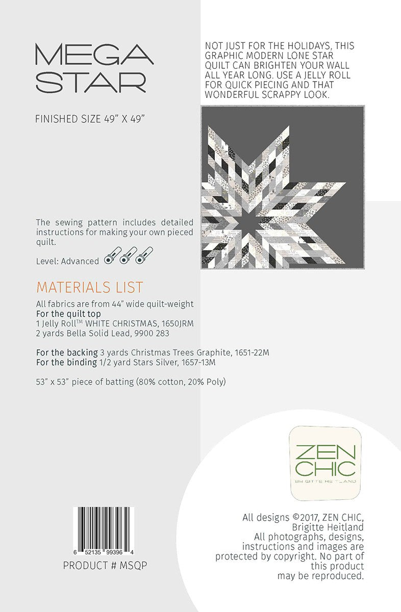 Mega Star Quilt Pattern by Zen Chic