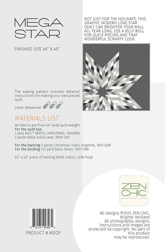 Mega Star Quilt Pattern by Zen Chic