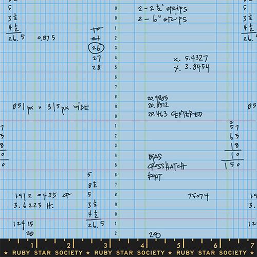 Memento by Carolyn Friedlander : Ledger Water Blue RS8003 17