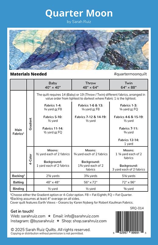 Memento by Carolyn Friedlander : Quarter Moon Quilt Kit