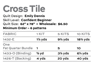 Memories Unfold by Stephanie Organes : Cross Tile Quilt Kit