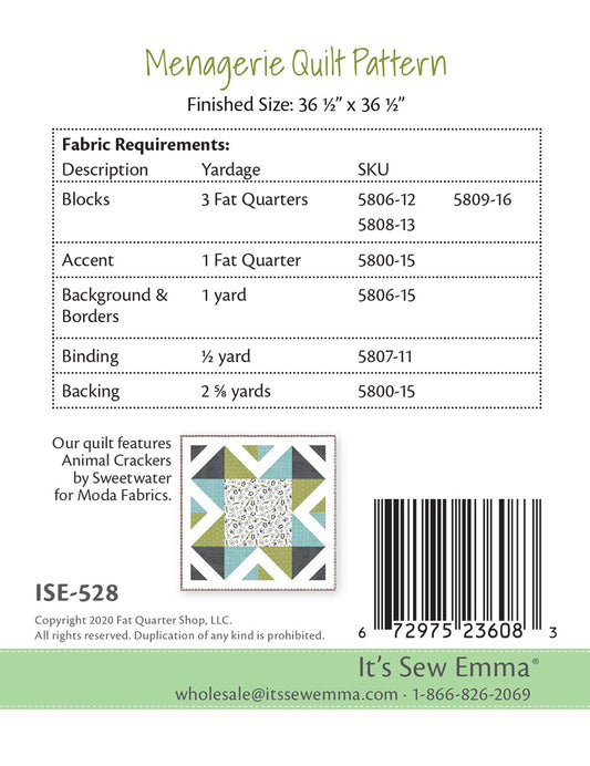 Menagerie Little P Quilt Pattern # ISE-528 - Special Order