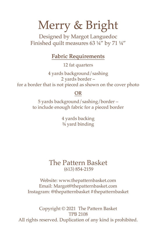 Merry & Bright Quilt Pattern by The Pattern Basket