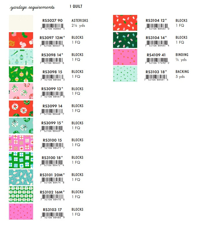 Merry Happy by Kimberly Kight : Asterisks Quilt Kit