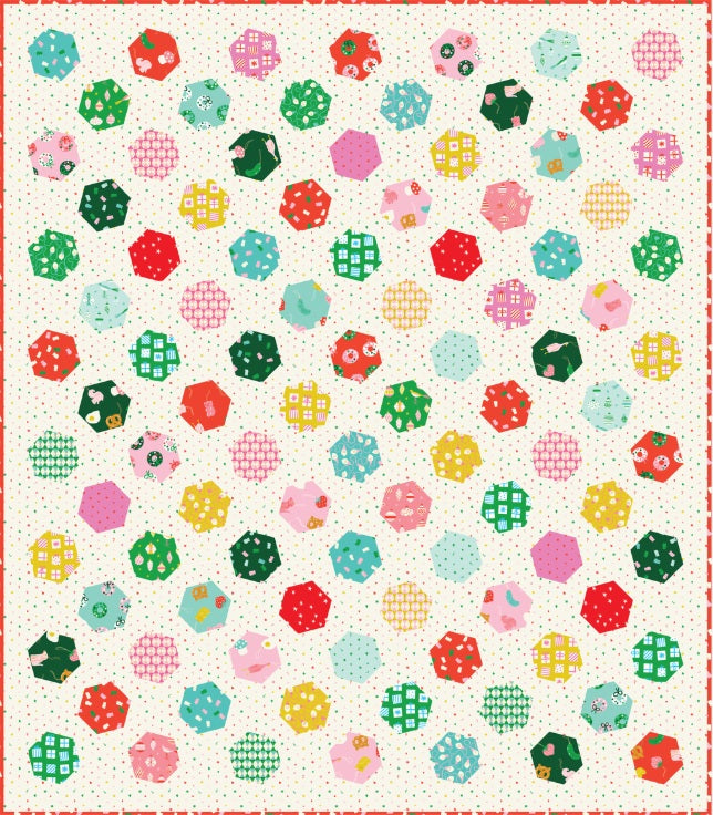 Merry Happy by Kimberly Kight : Dancing Hexies Quilt Kit