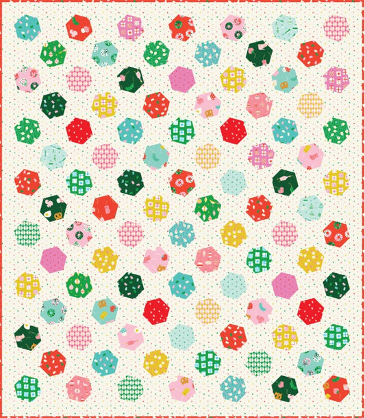 Merry Happy by Kimberly Kight : Dancing Hexies Quilt Kit