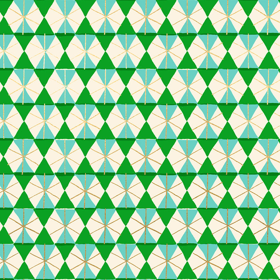 Merry Happy by Kimberly Kight : Happy Hexie Metallic Verdant RS3102 16M