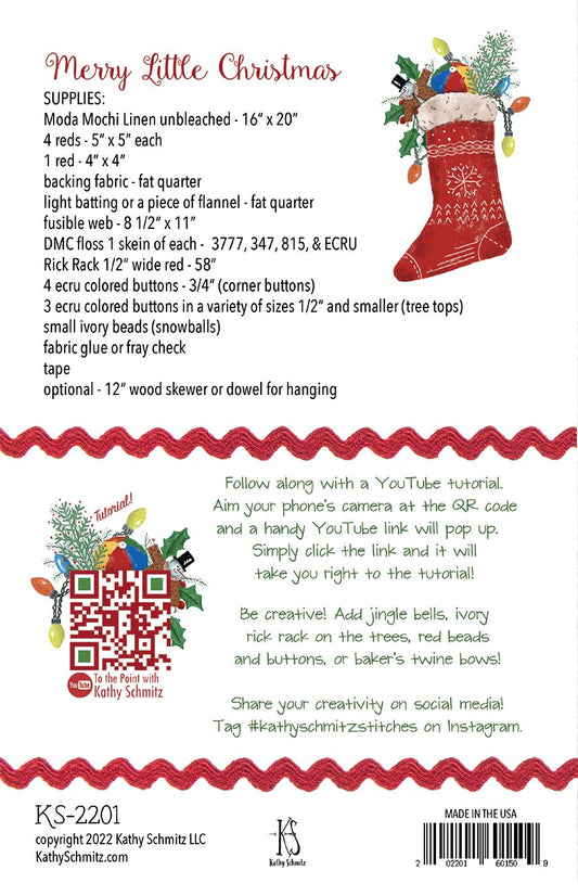 Merry Little Christmas Embroidery Pattern by Kathy Schmitz