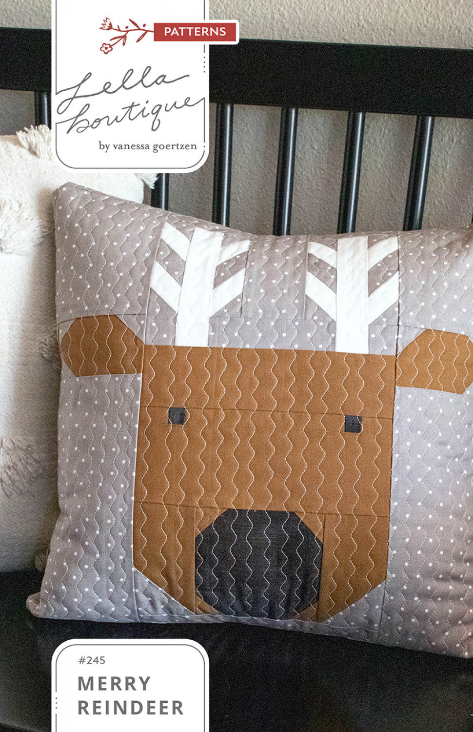 Merry Reindeer Pillow Pattern by Lella Boutique