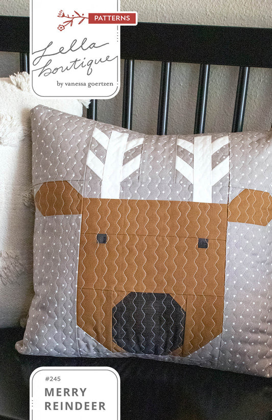 Merry Reindeer Pillow Pattern by Lella Boutique