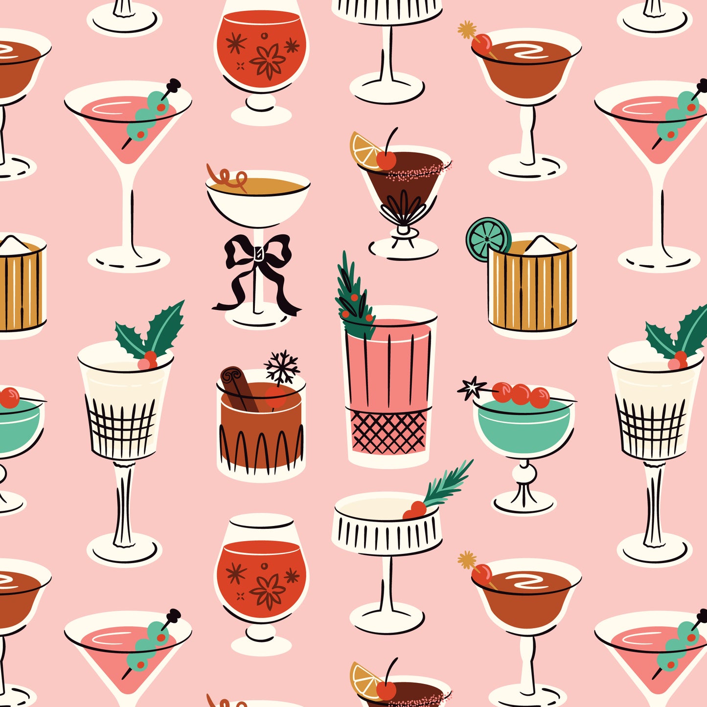 Merry and Mod by Shelby Warwood : Tinsel and Tinis Light Pink 229159