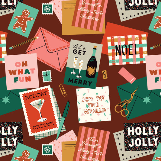 Merry and Mod by Shelby Warwood : Merry Messages Burgundy 229149