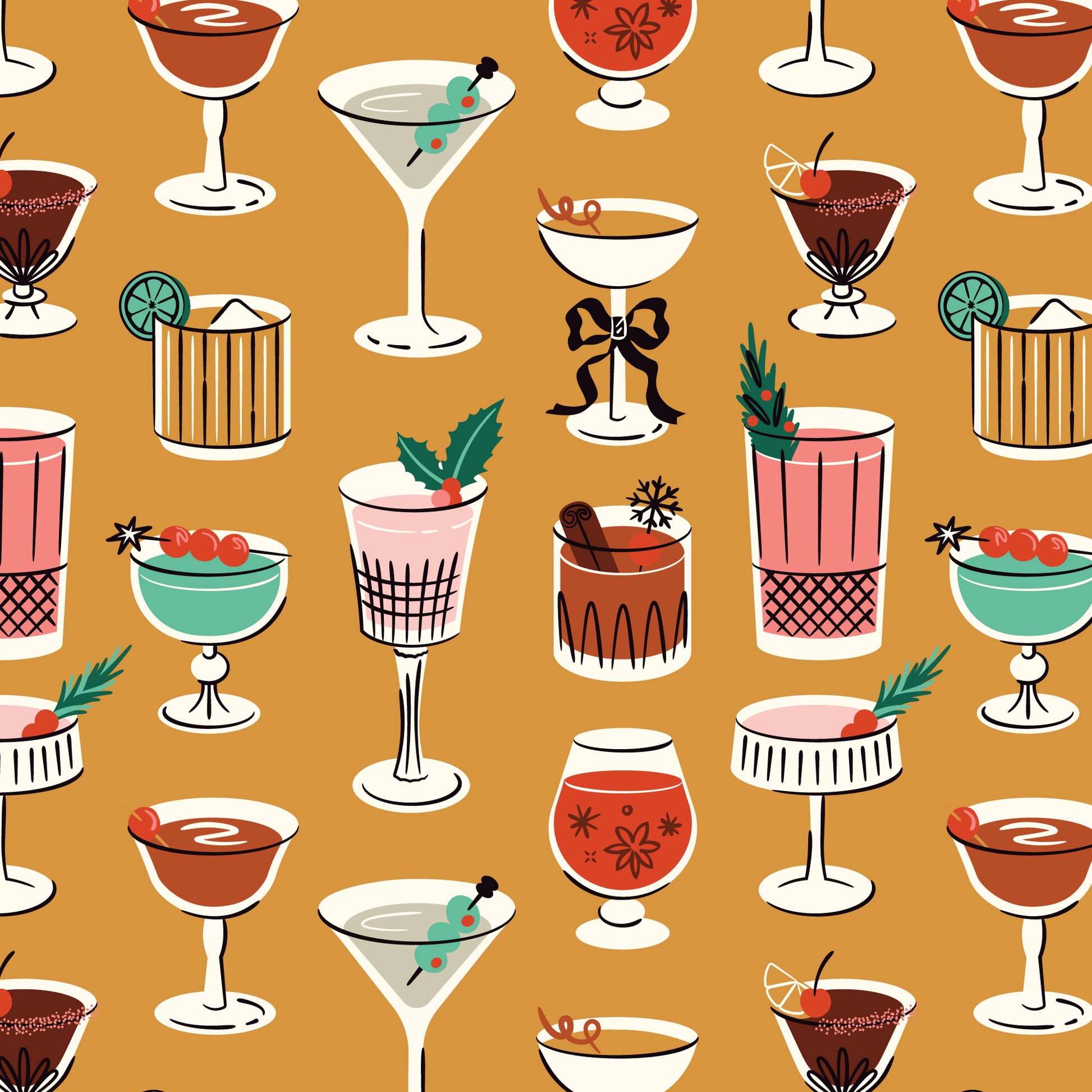 Merry and Mod by Shelby Warwood : Tinsel and Tinis Gold 229158