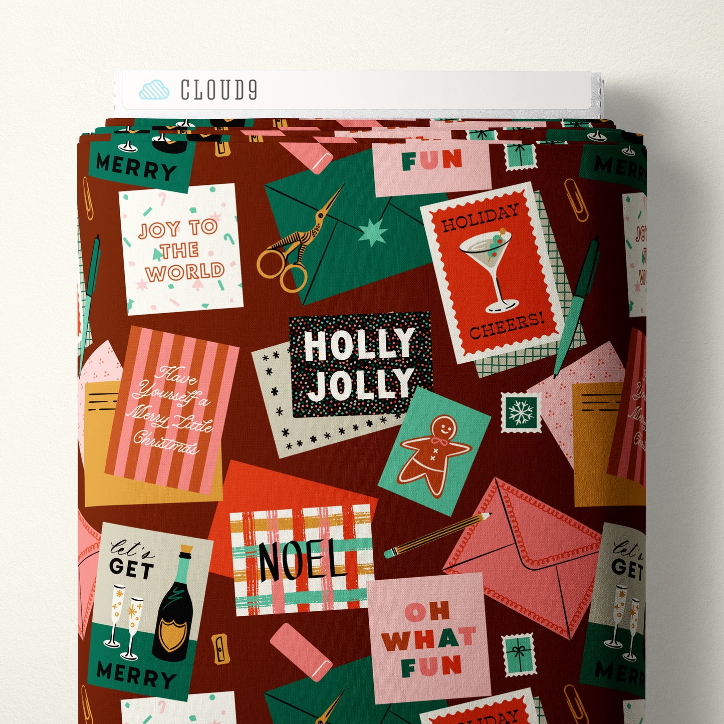 Merry and Mod by Shelby Warwood : Merry Messages Burgundy 229149